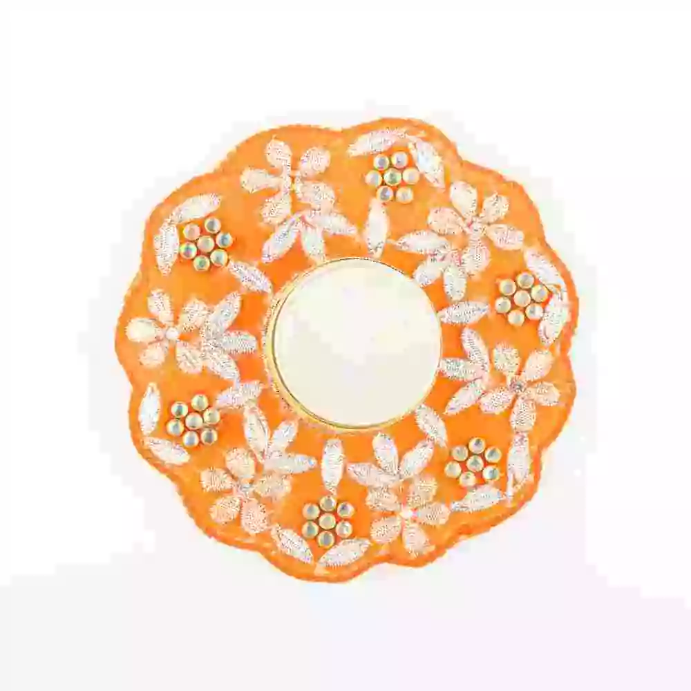 Handmade Floral Orange T-Light Holder